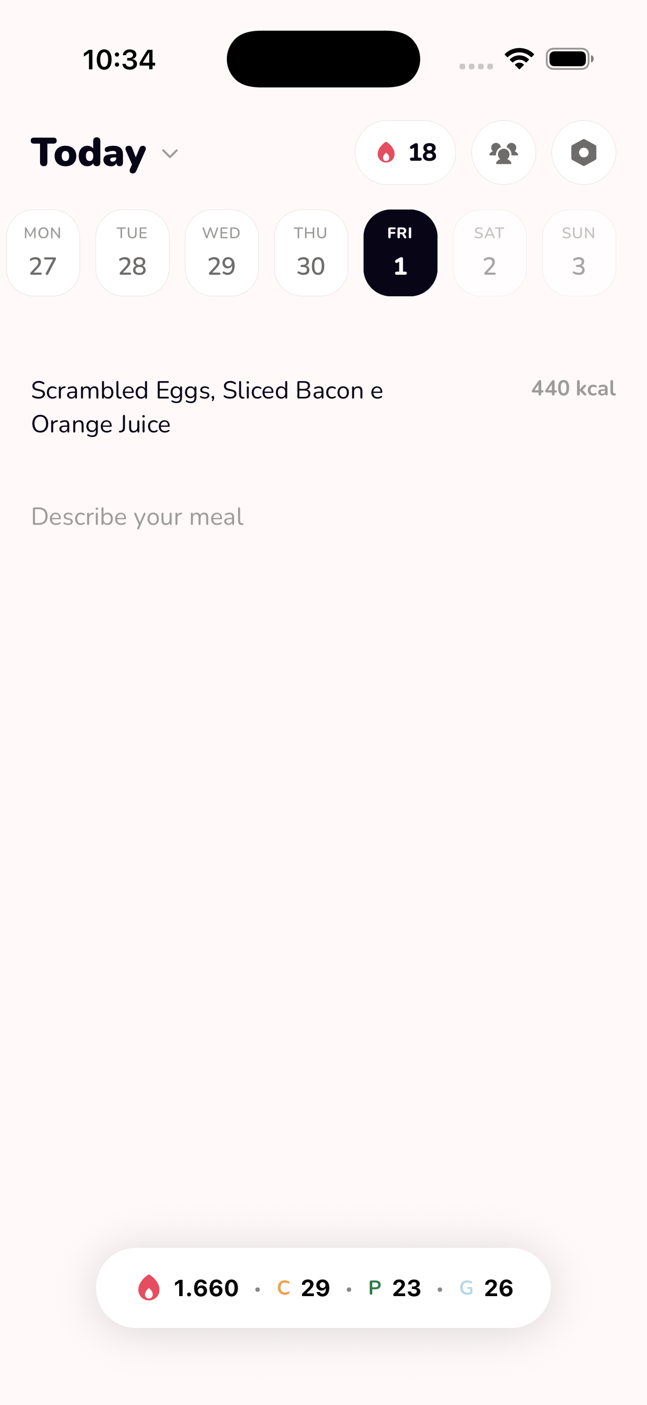 Zavia app diary interface